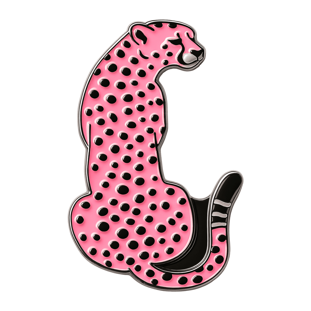 Pink Leopard Metal Phone Sticker With 3M Sticky Backing - StickyPins