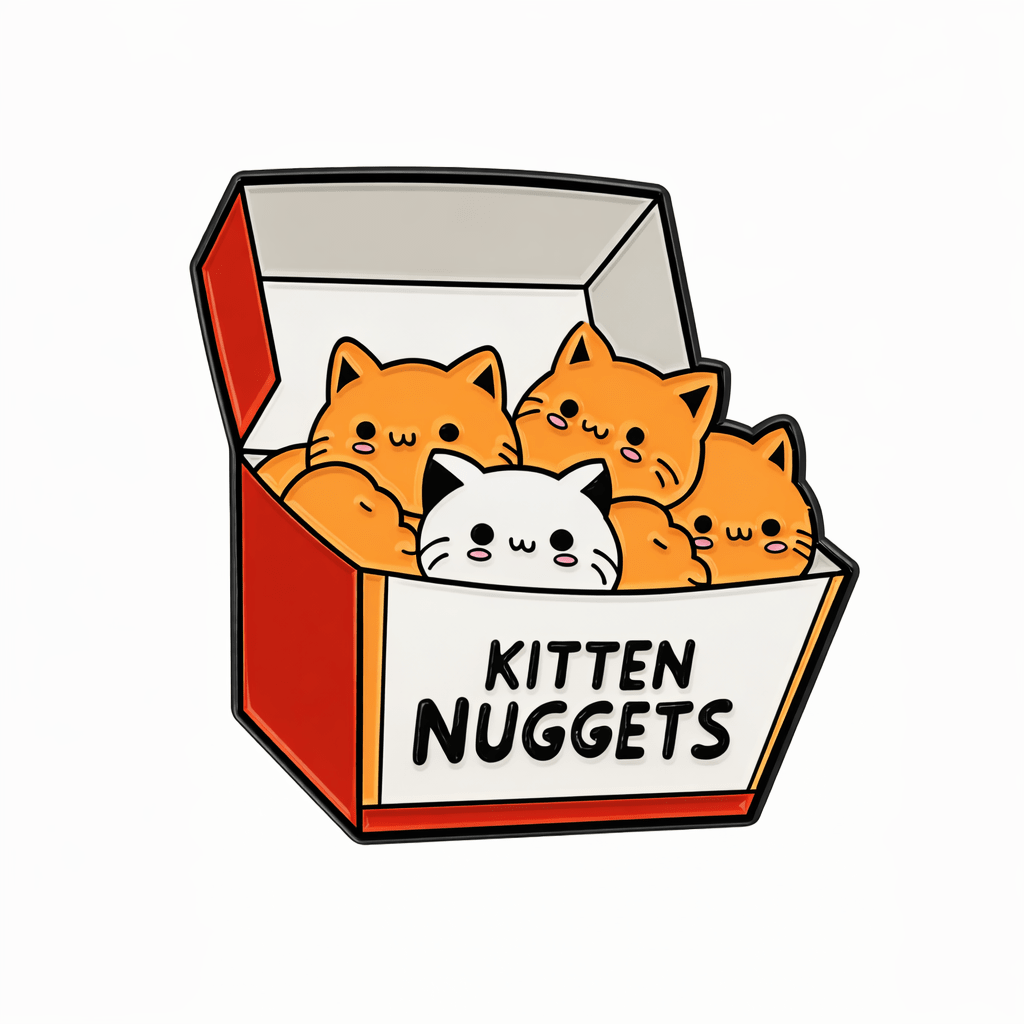Kitten Nuggets Metal Phone Sticker with 3M Sticky Backing - StickyPins