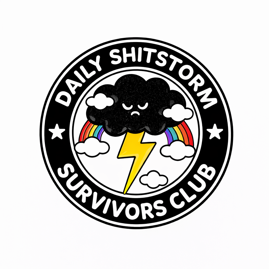 Daily Shitstorm Survivors Club Metal Phone Sticker with 3M Sticky Backing - StickyPins