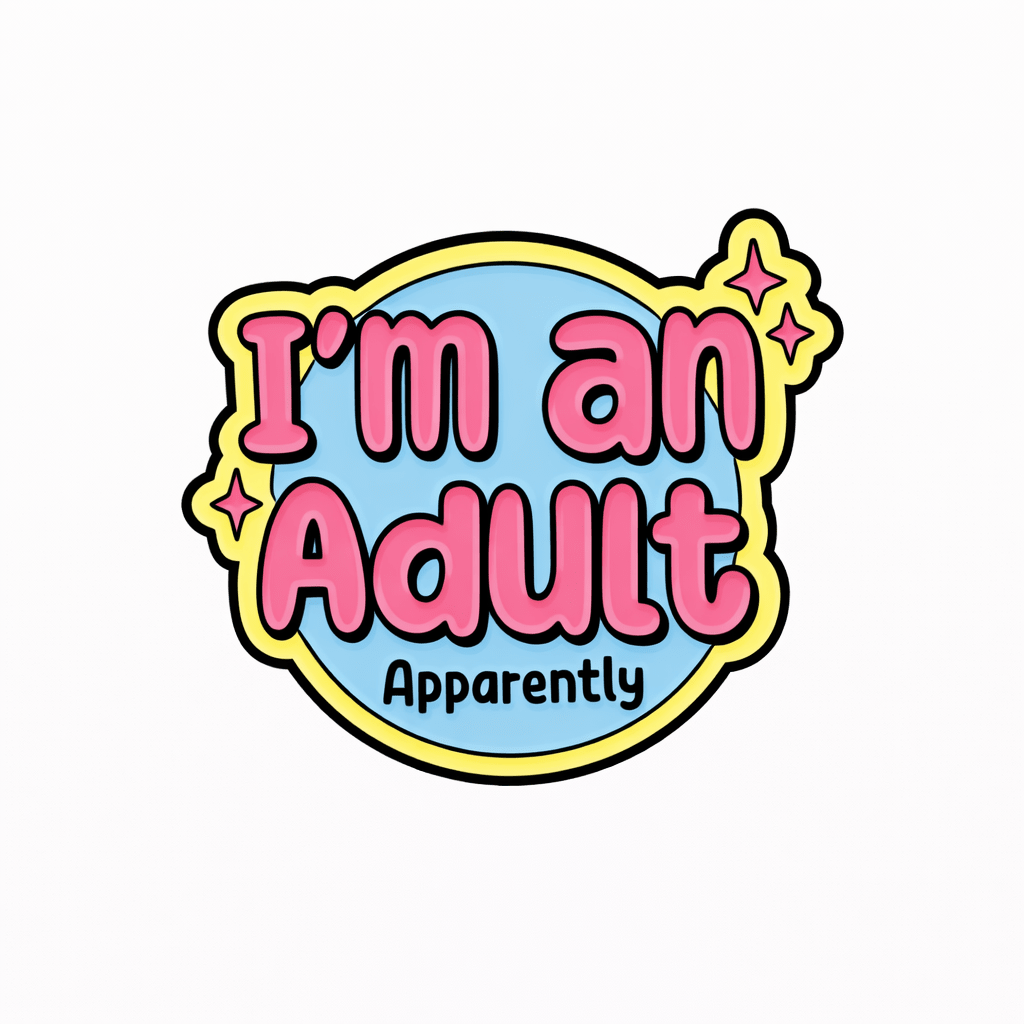 I'm an Adult Apparently Metal Phone Sticker with 3M Sticky Backing - StickyPins