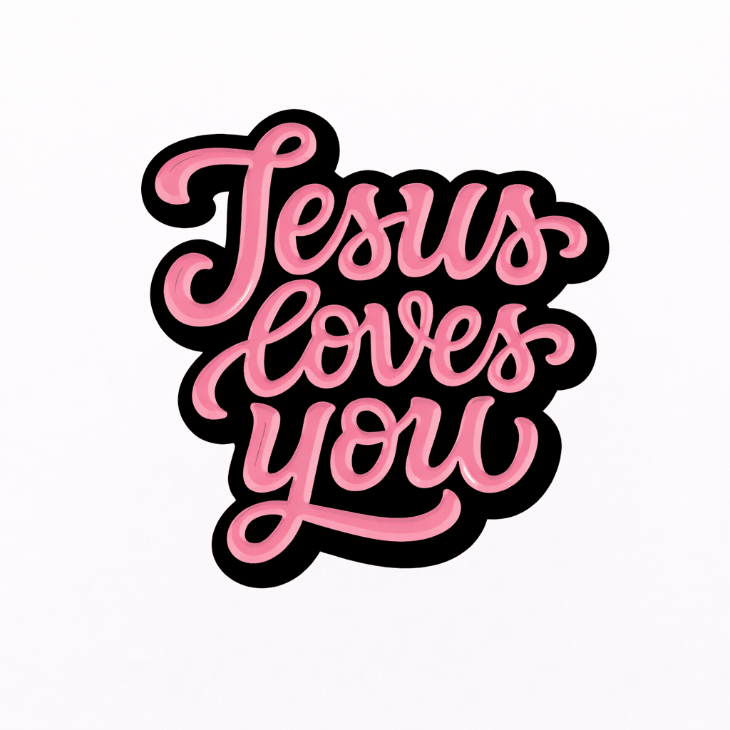 Jesus Loves You Metal Phone Sticker with 3M Sticky Backing - StickyPins
