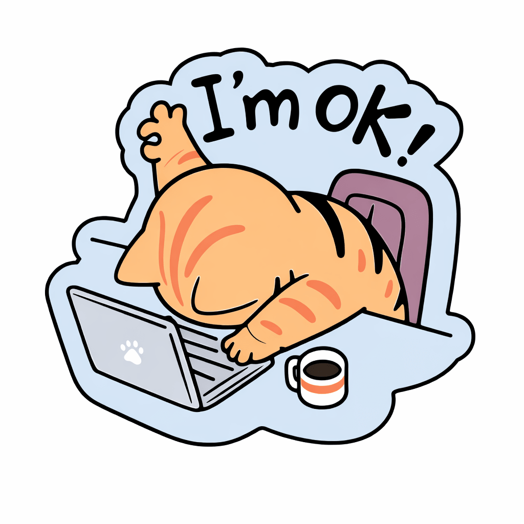 I'm OK Cat Metal Phone Sticker with 3M Sticky Backing - StickyPins