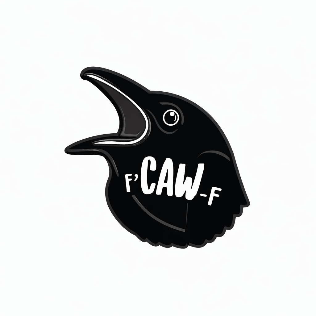F - Caw - F Crow Metal Phone Sticker with 3M Sticky Backing - StickyPins