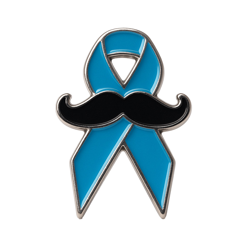 Prostate Cancer Awareness Blue Ribbon Metal Sticker With 3M Sticky Backing - StickyPins