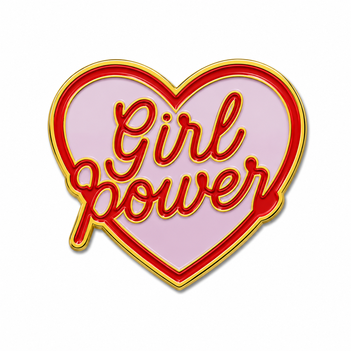 Girl Power Heart Metal Phone Sticker with 3M Sticky Backing