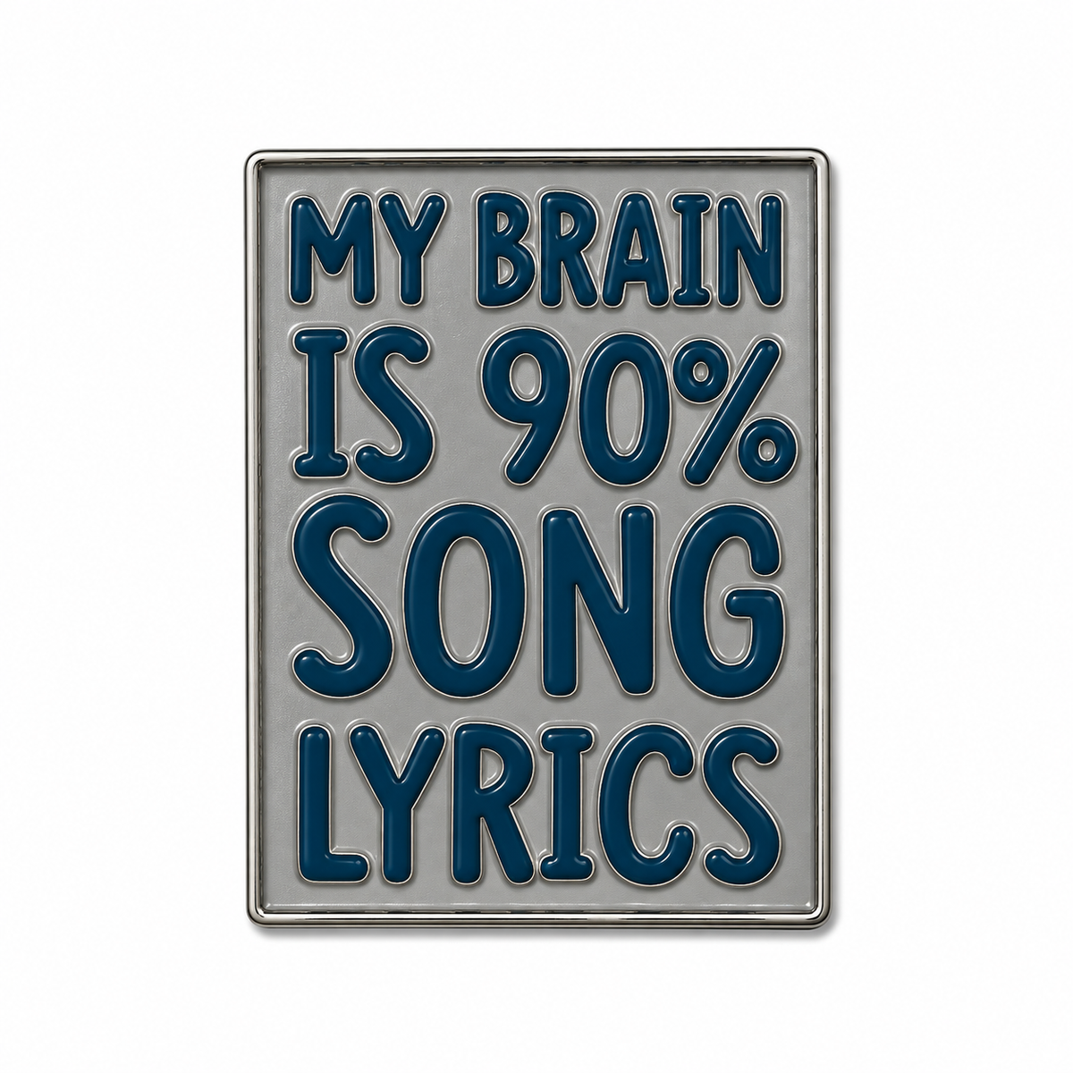 My Brain Is 90% Song Lyrics Metal Phone Sticker with 3M Sticky Backing