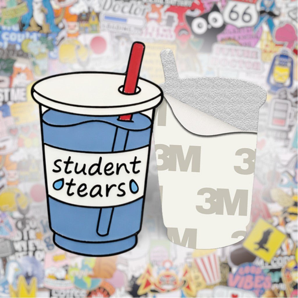 Student Tears Metal Phone Stickers with 3M Sticky Backing - StickyPins