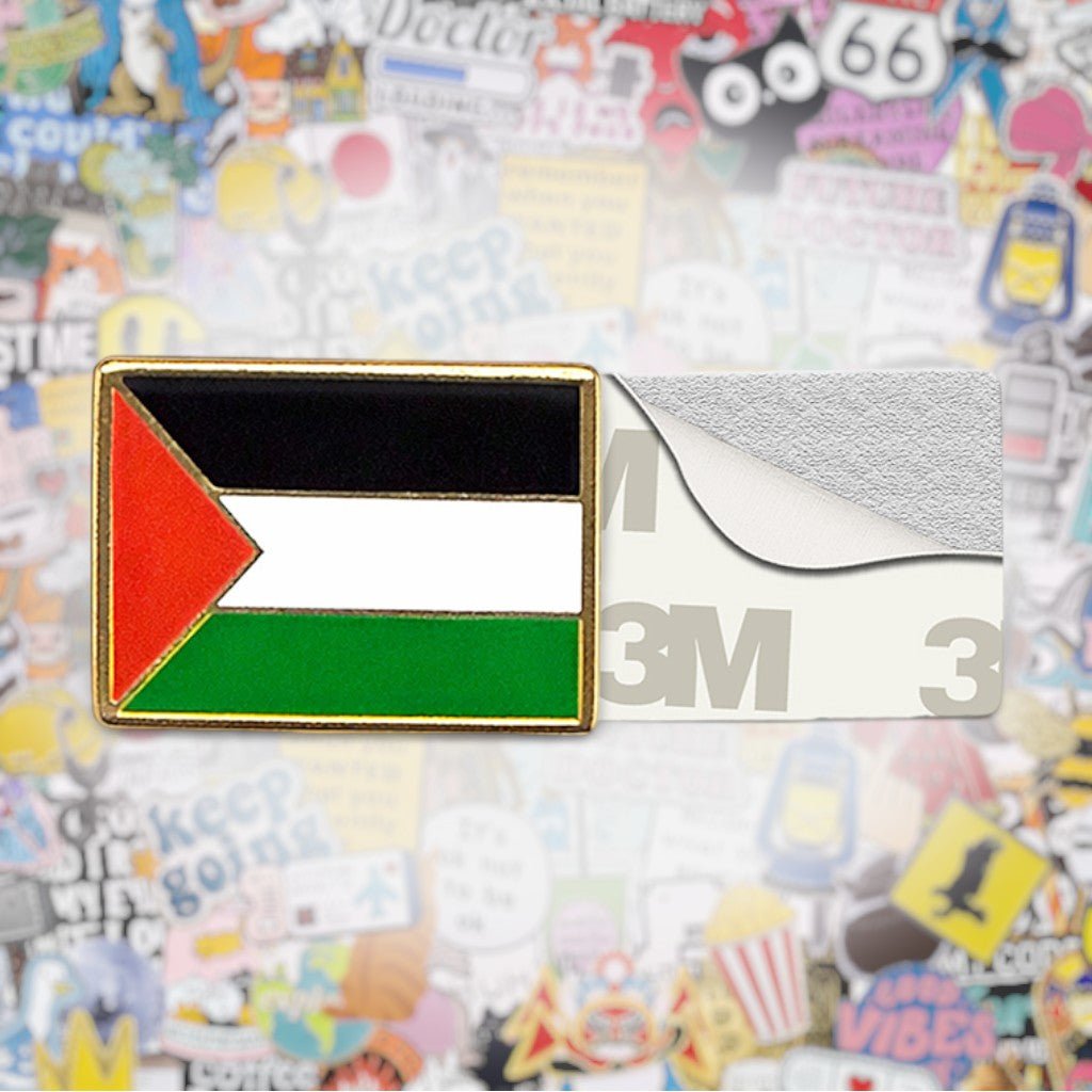 Palestine Flag Metal Phone Sticker with 3M Sticky Backing - StickyPins
