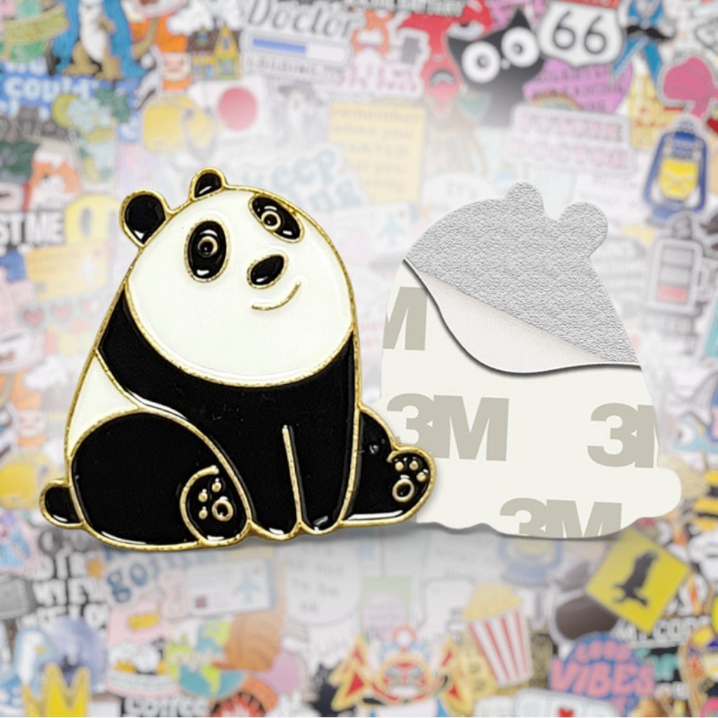 Panda Metal Phone Sticker with 3M Sticky Backing - StickyPins