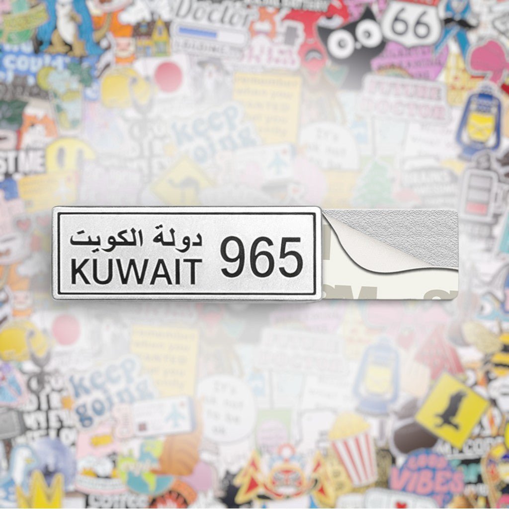 Kuwait 965 Metal Phone Sticker with 3M Sticky Backing - StickyPins