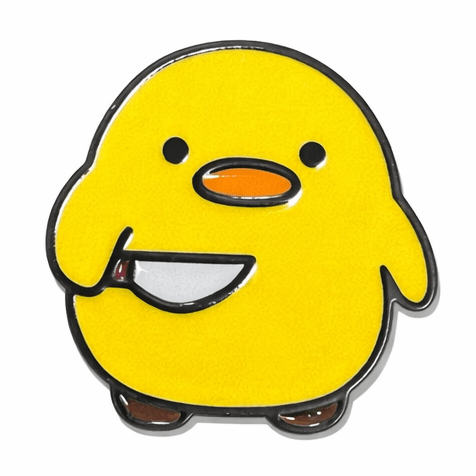Duck with Knife Metal Phone Sticker with 3M Sticky Backing - StickyPins