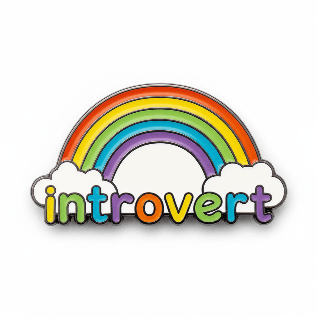 Introvert Rainbow Metal Phone Sticker with 3M Sticky Backing - StickyPins
