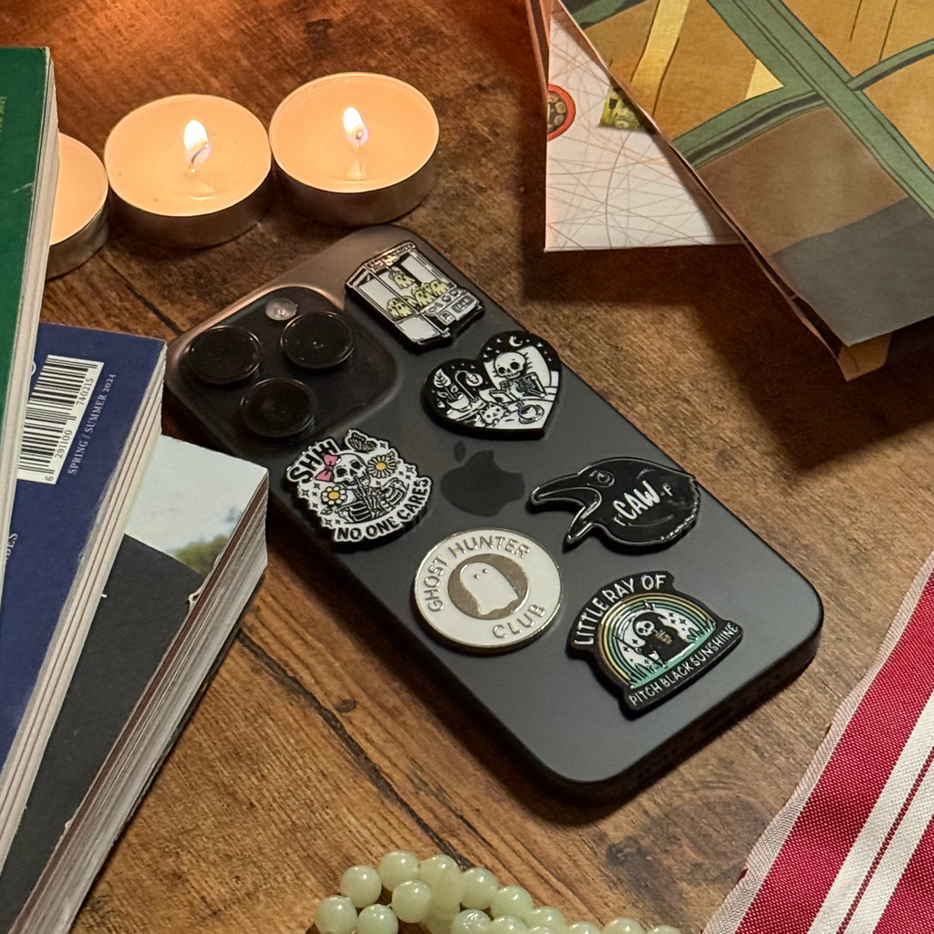 Spooky Metal Phone Stickers With 3M Sticky Backing