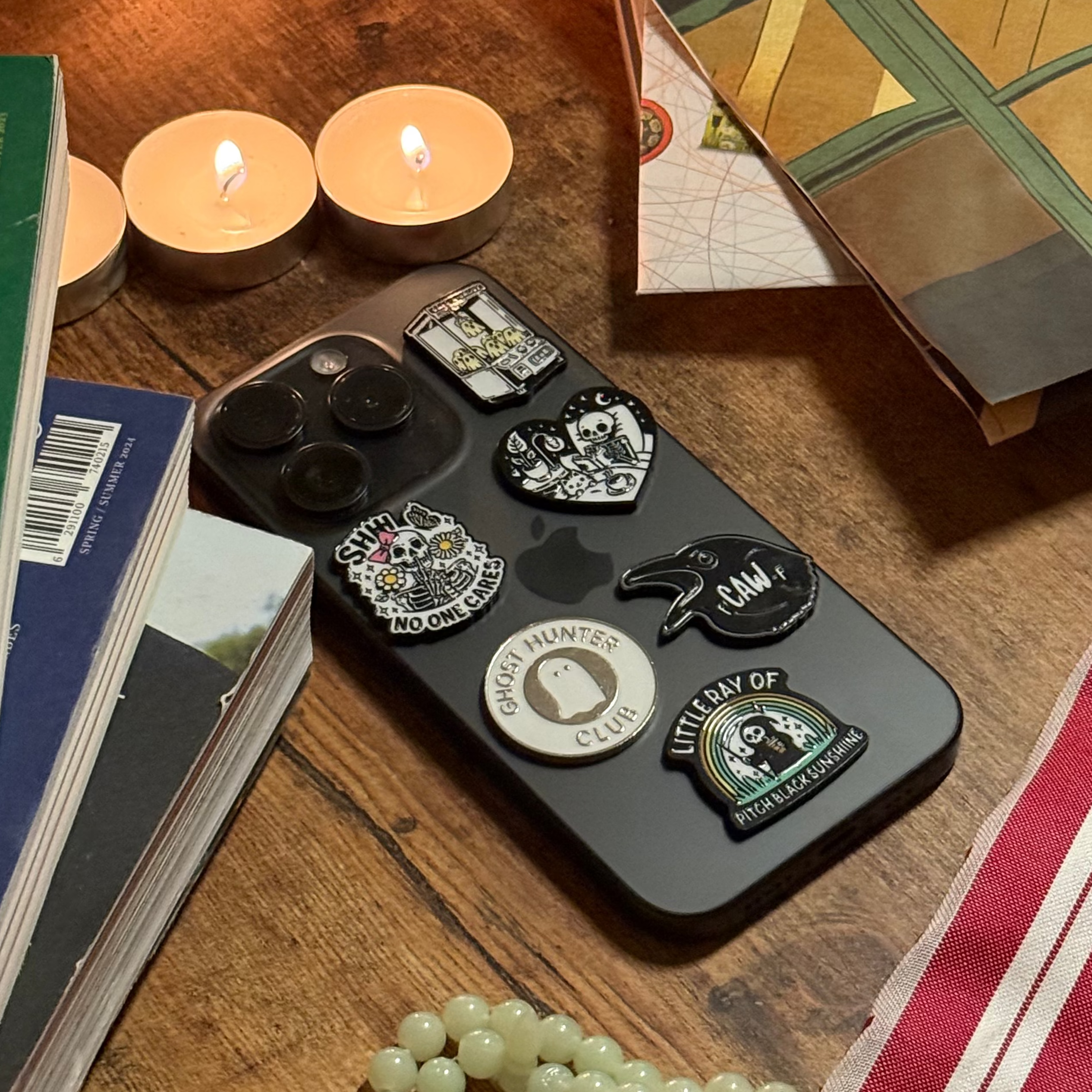 Spooky Metal Phone Stickers With 3M Sticky Backing