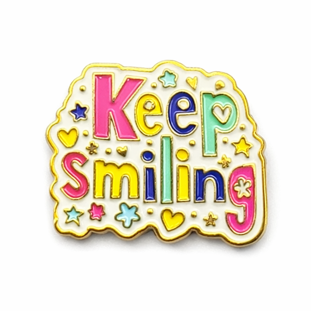 Keep Smiling Metal Phone Sticker with 3M Sticky Backing - StickyPins