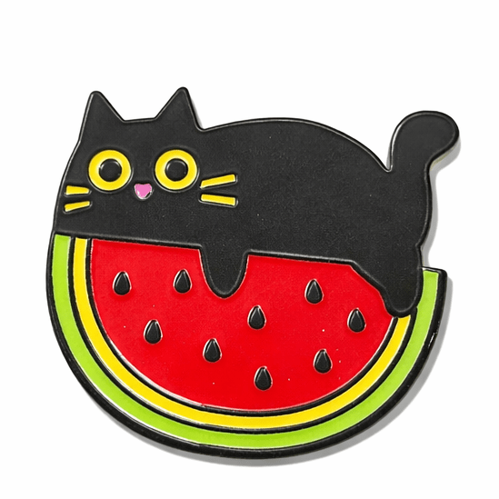 Palestine Watermelon Cat Metal Phone Sticker with 3M Sticky Backing - StickyPins