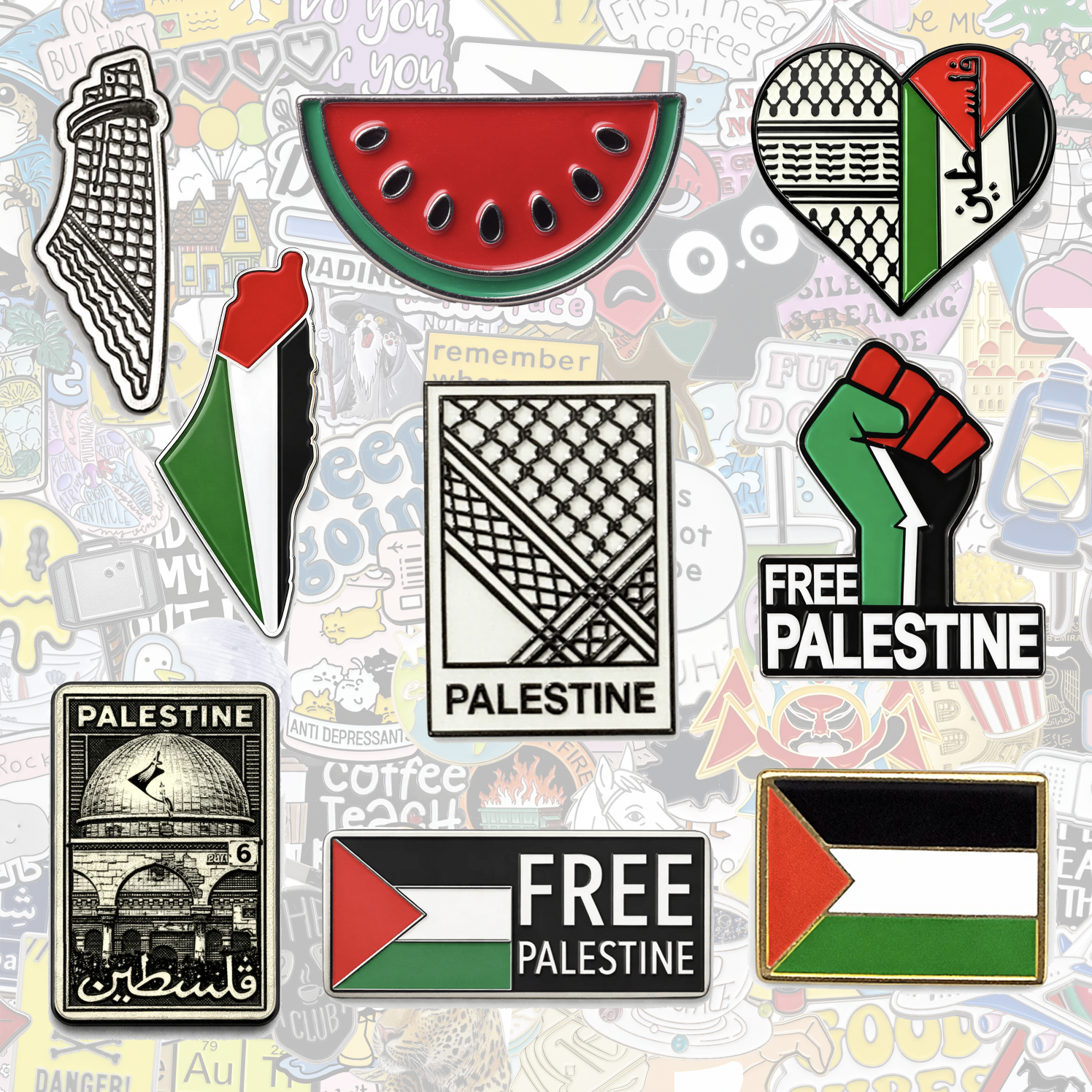 Palestine Metal Phone Stickers With 3M Sticky Backing