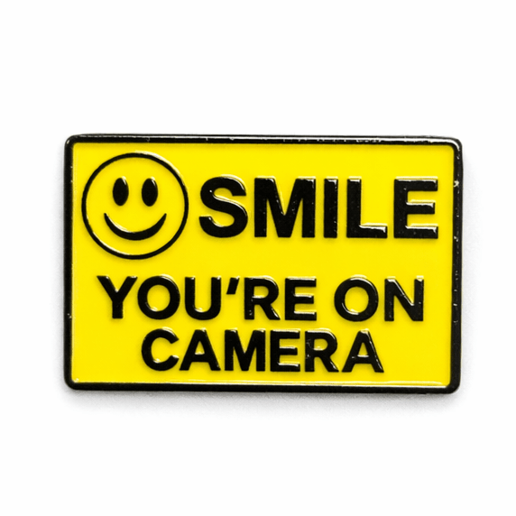 Smile You're On Camera Metal Phone Sticker with 3M Sticky Backing - StickyPins