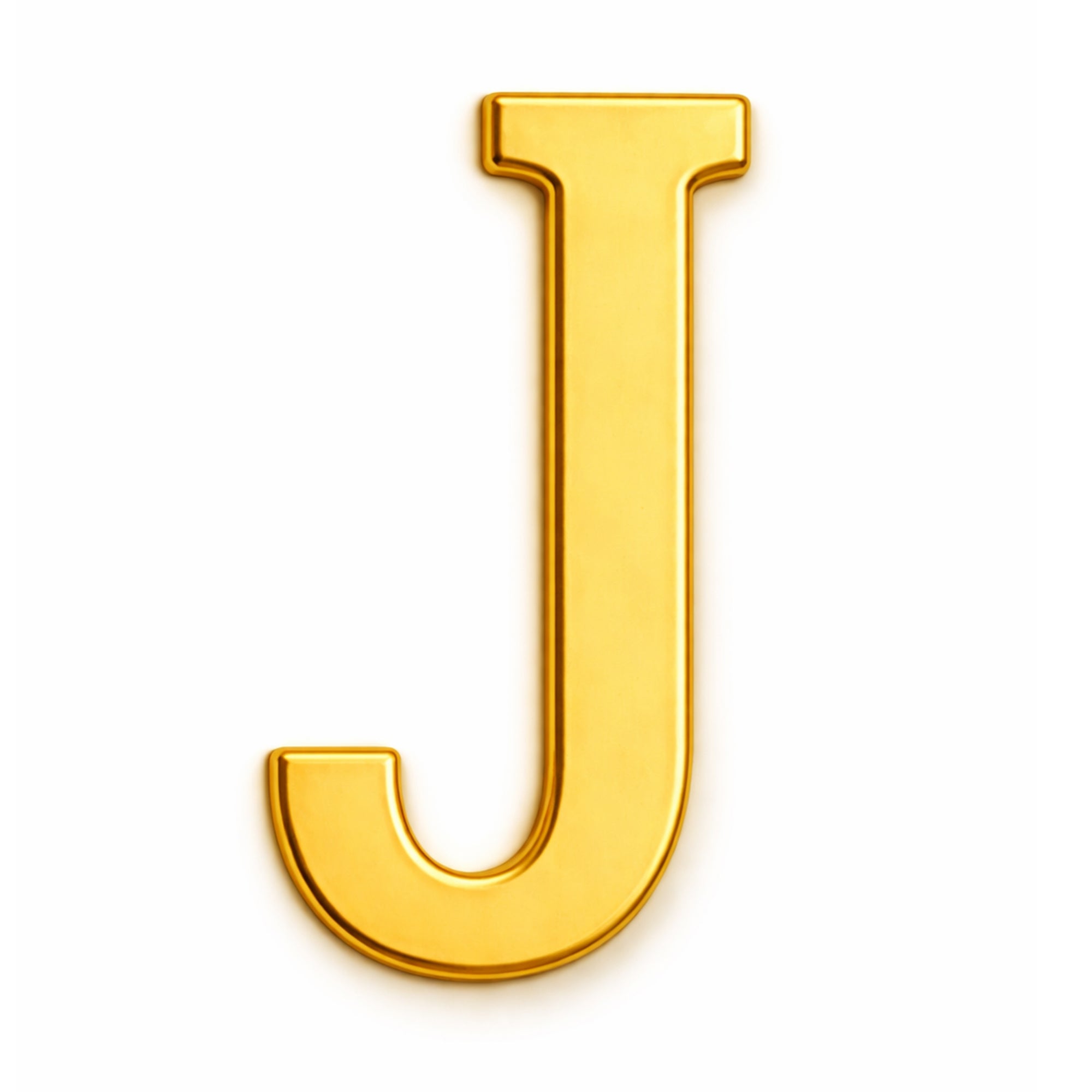 Gold Letter J Metal Phone Sticker With 3M Sticky Backing - StickyPins