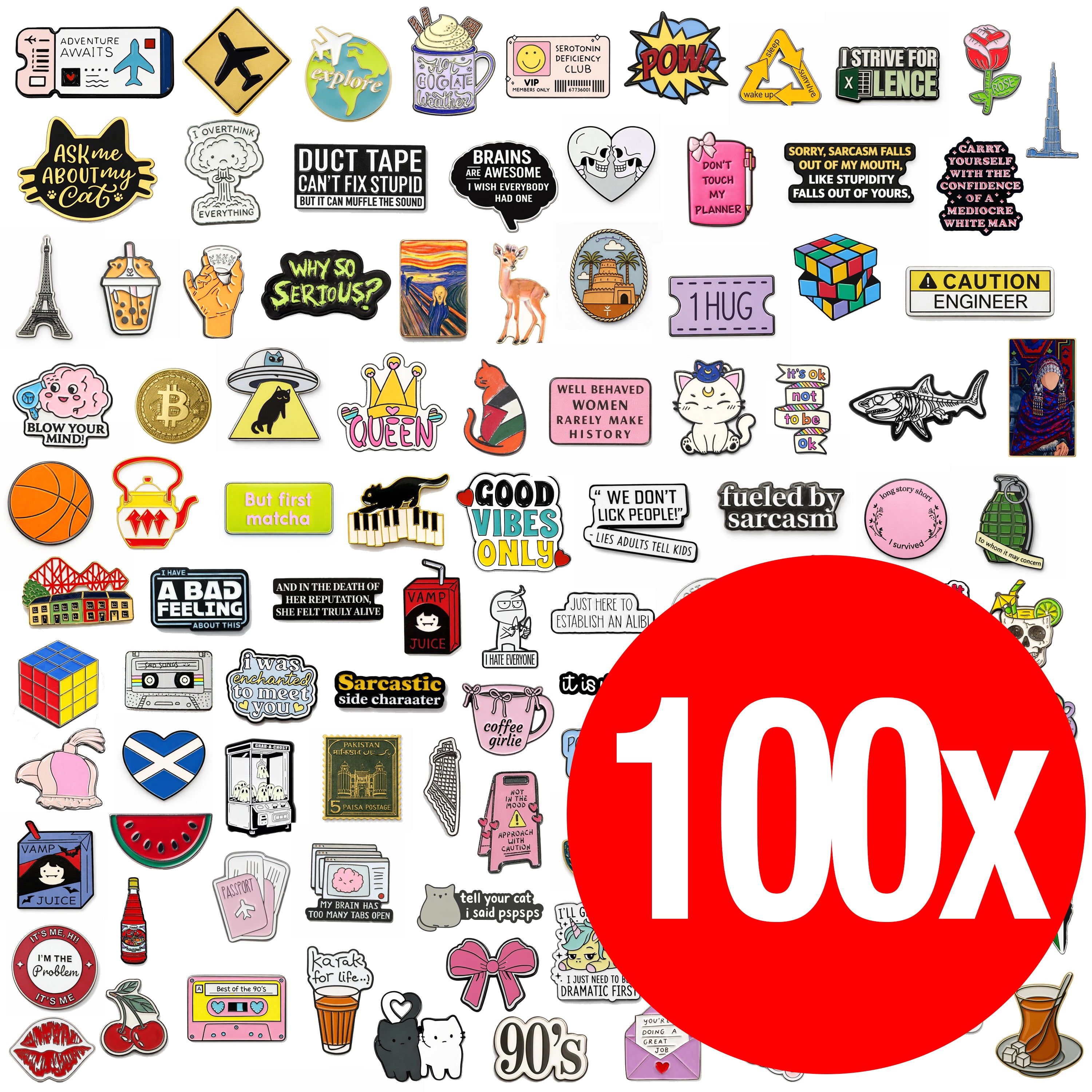 Mystery Pack Bulk Metal Phone Stickers (No Duplicates)