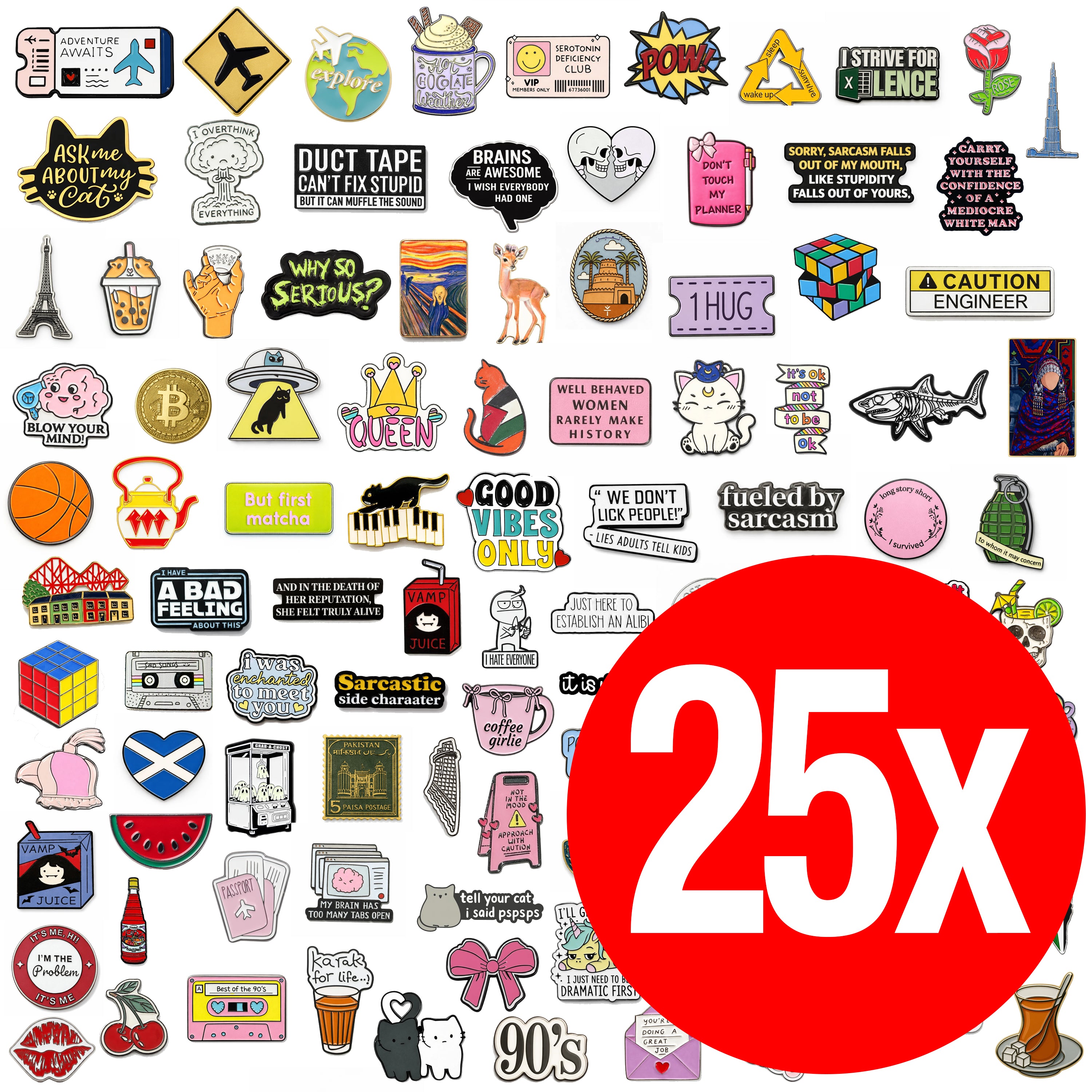 Mystery Pack Bulk Metal Phone Stickers (No Duplicates)