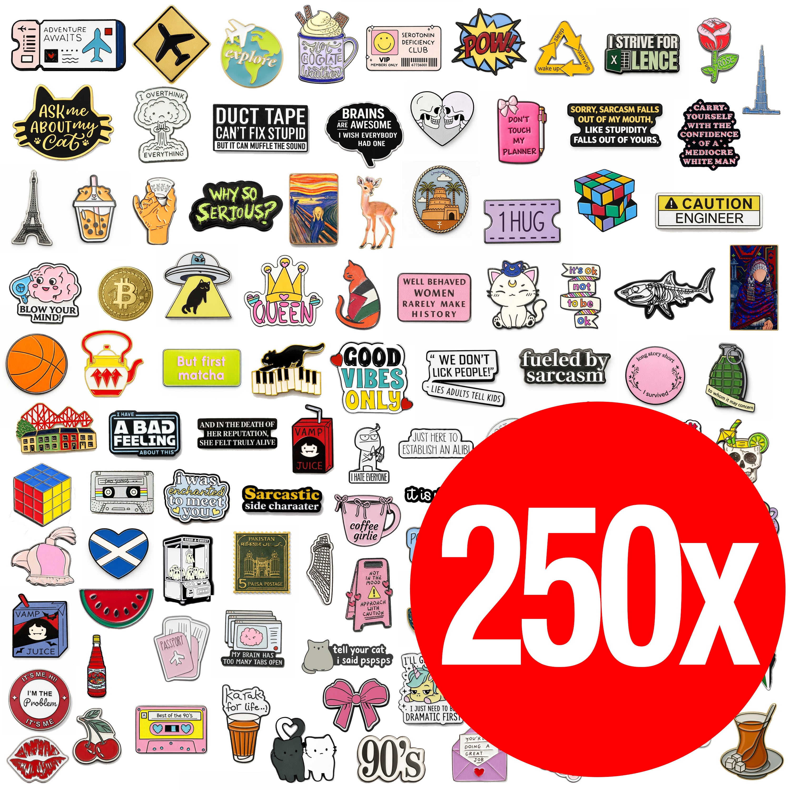 Mystery Pack Bulk Metal Phone Stickers (No Duplicates)