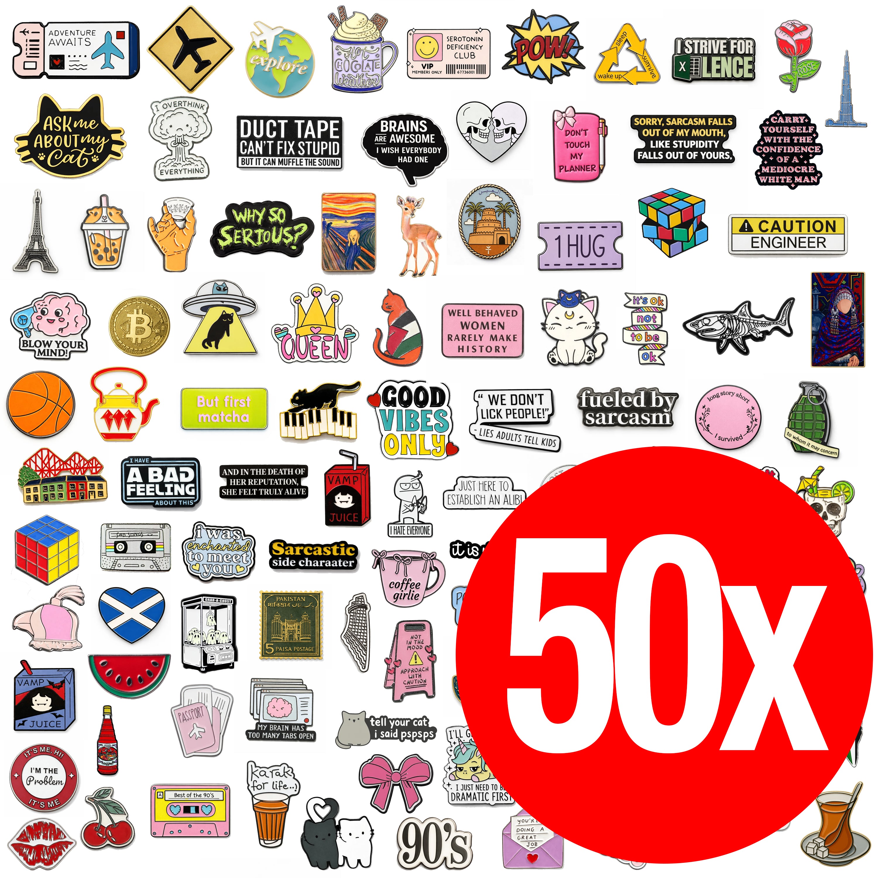 Mystery Pack Bulk Metal Phone Stickers (No Duplicates)