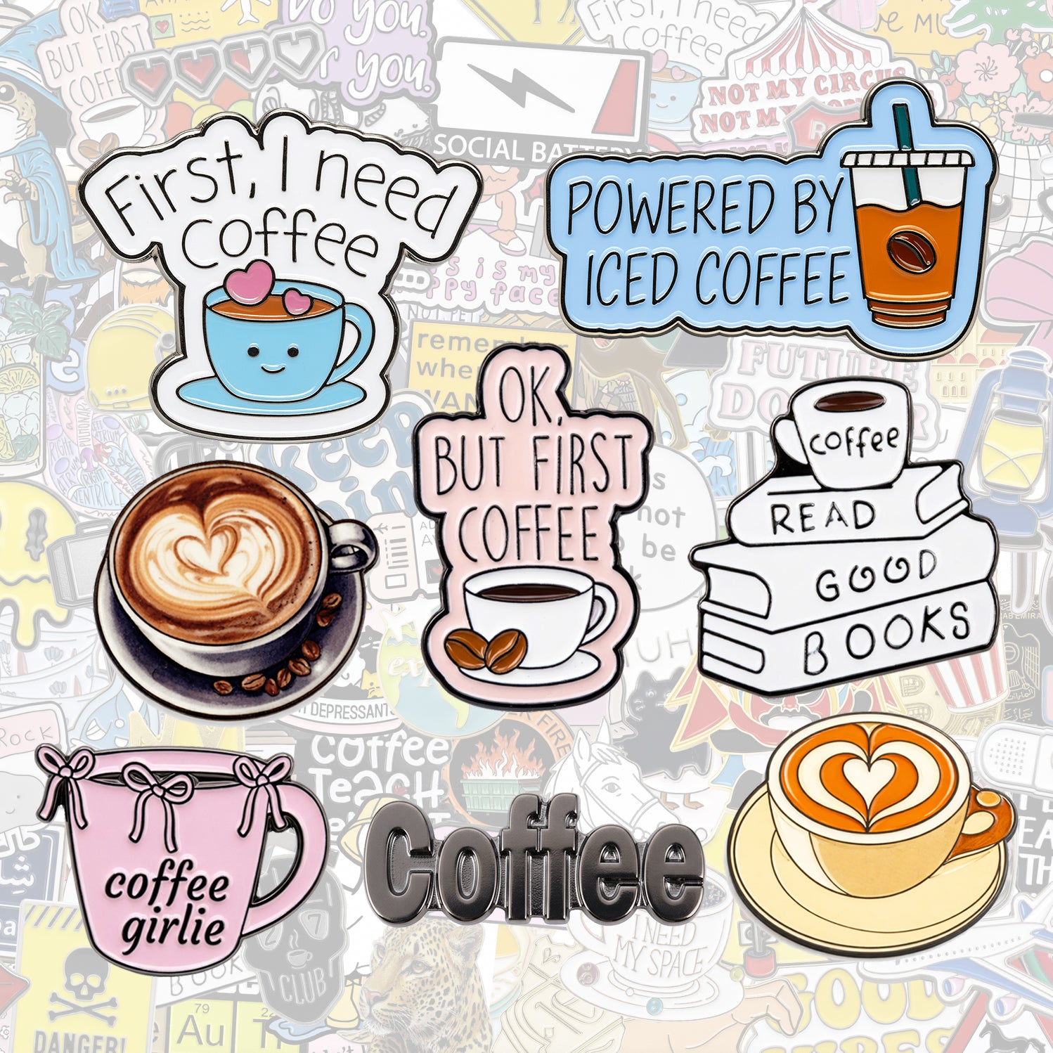 Coffee Metal Phone Stickers With 3M Sticky Backing