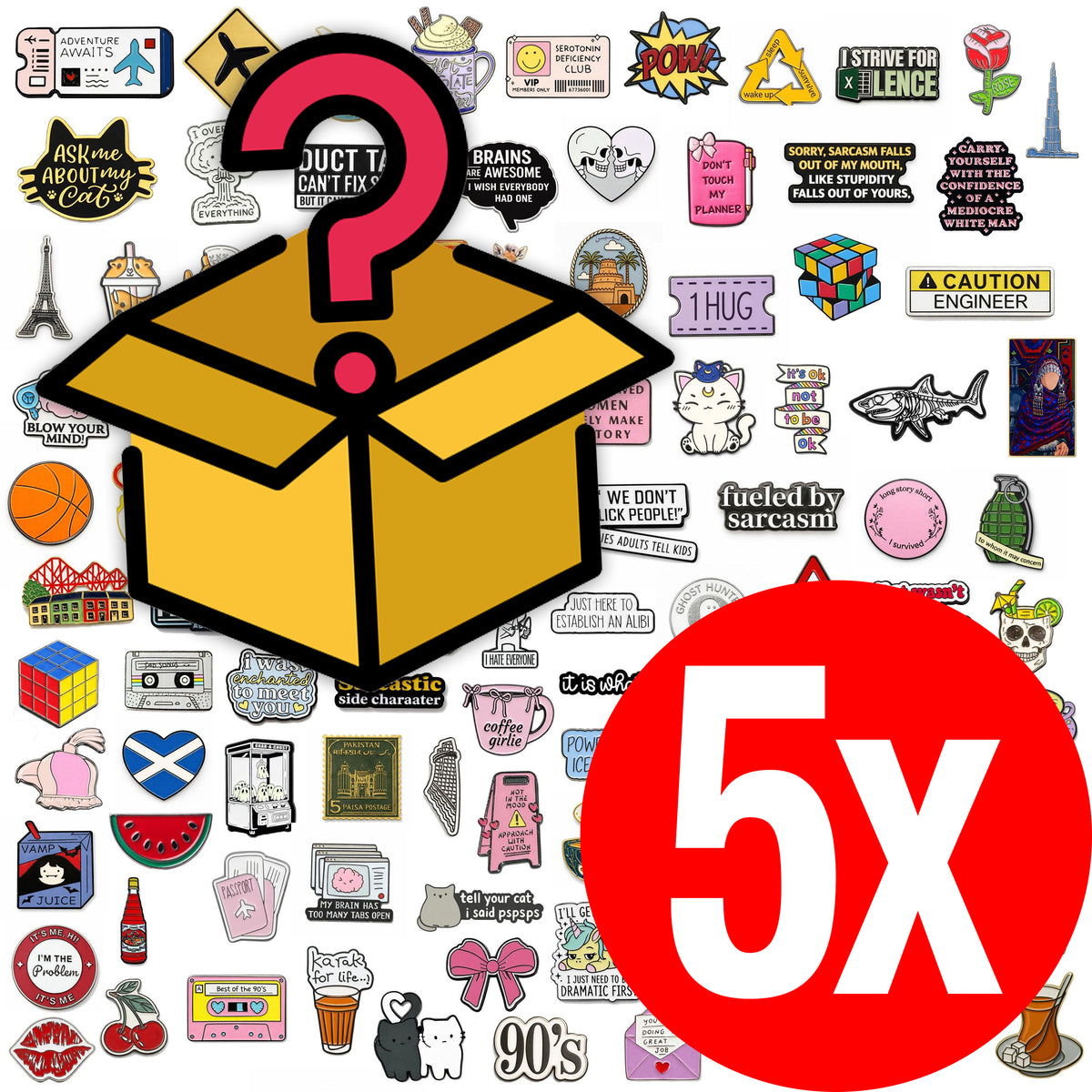 Mystery Box 5 x Metal Phone Sticker Bundle Pack | No Duplicates or Repeats