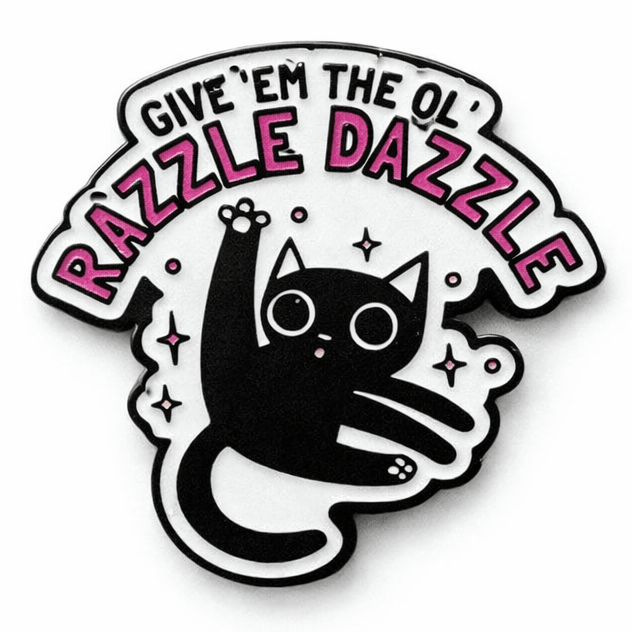 Razzle Dazzle Cat Metal Phone Sticker With 3M Sticky Backing - StickyPins