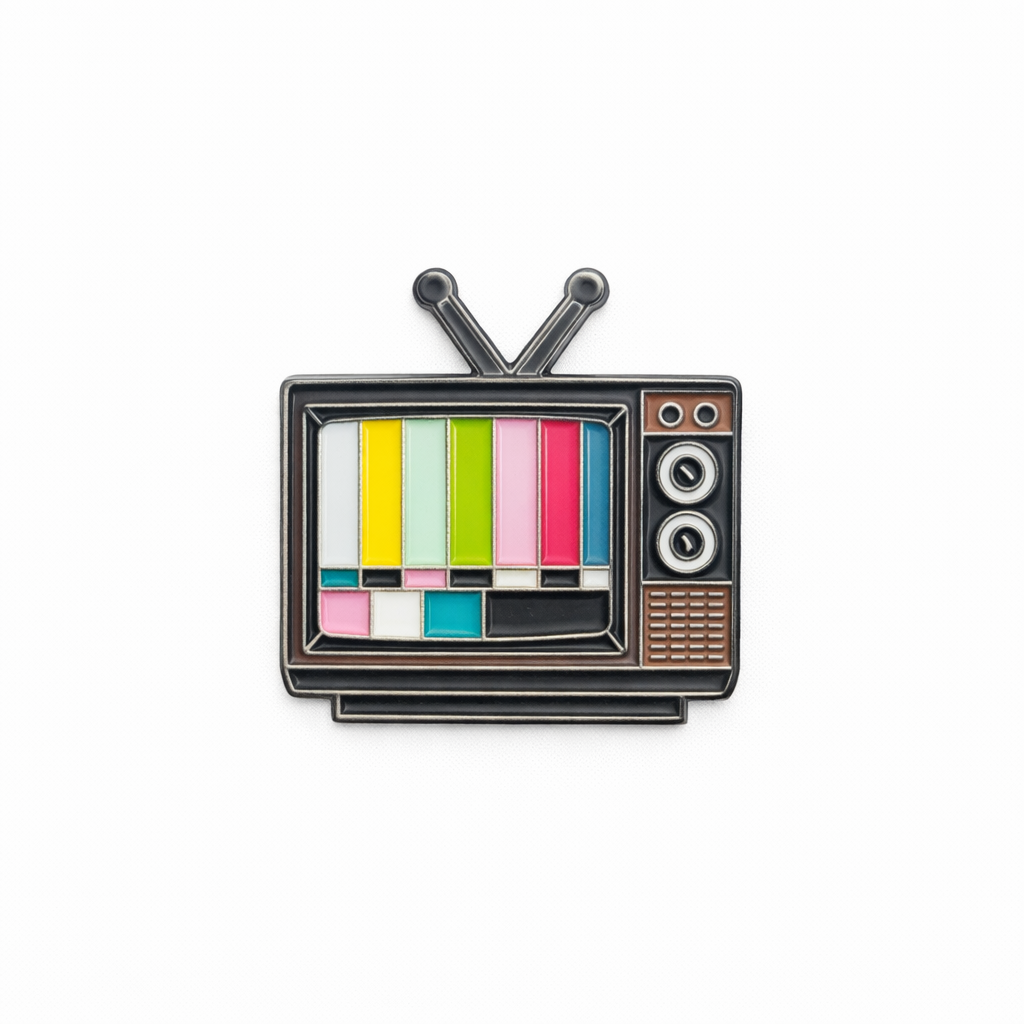Vintage TV Test Screen Metal Phone Sticker With 3M Sticky Backing