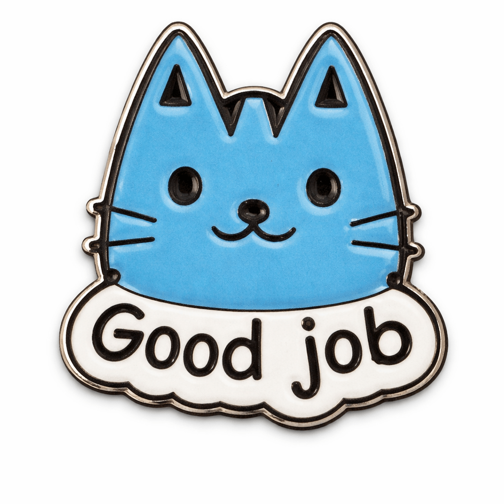 Good Job Cat Metal Phone Sticker With 3M Sticky Backing - StickyPins