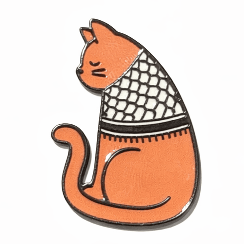Palestine Keffiyeh Cat Metal Phone Sticker with 3M Sticky Backing - StickyPins