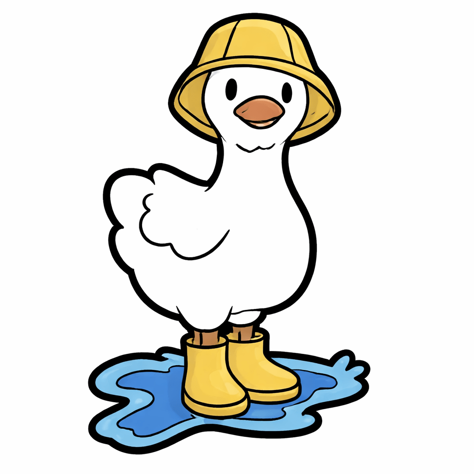 Puddle Duck Metal Phone Sticker with 3M Sticky Backing - StickyPins