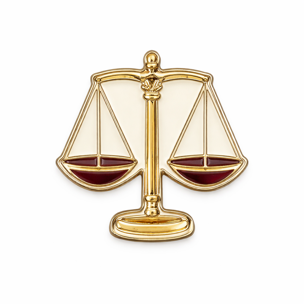 Scales of Justice Law Metal Phone Sticker With 3M Sticky Backing