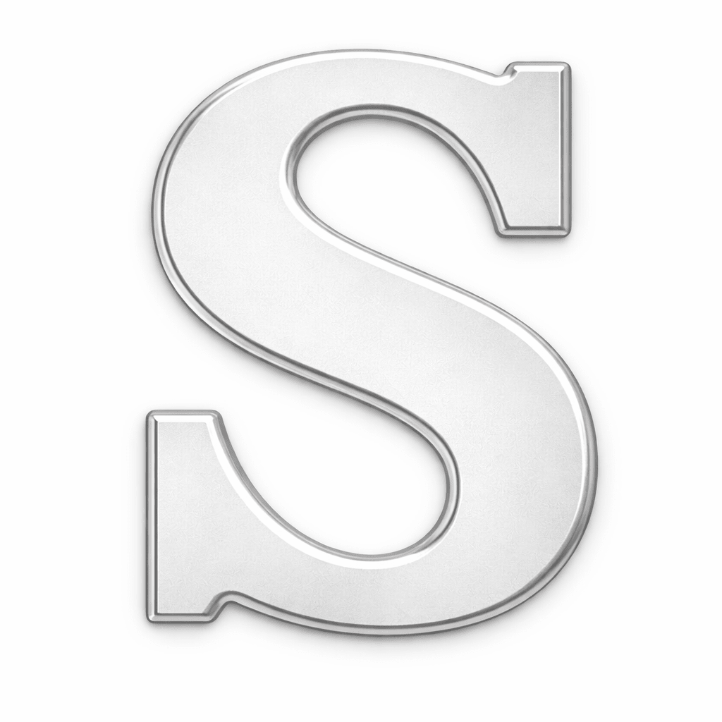 Silver Letter S Metal Phone Sticker With 3M Sticky Backing - StickyPins