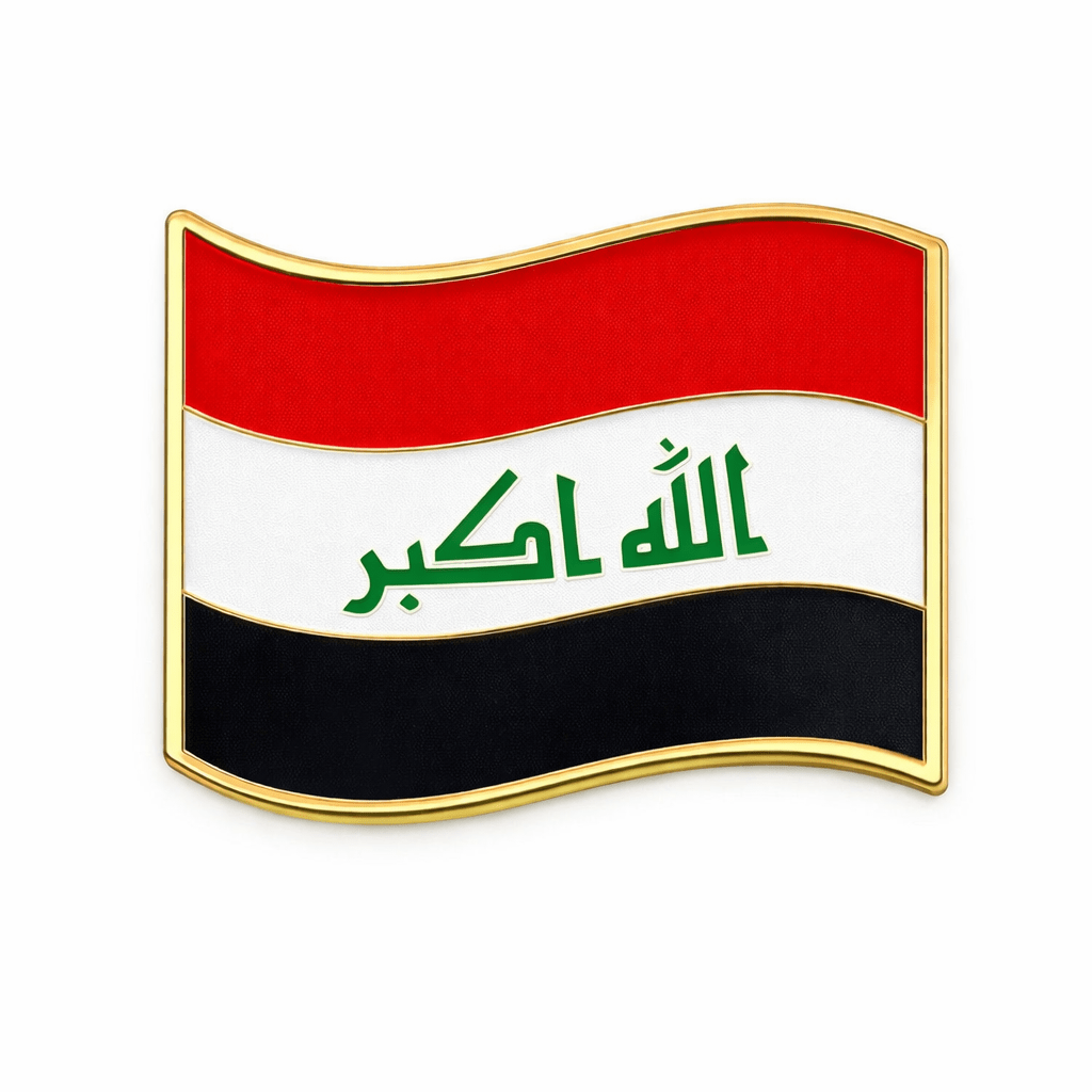 Iraq Flag Metal Phone Sticker With 3M Sticky Backing - StickyPins