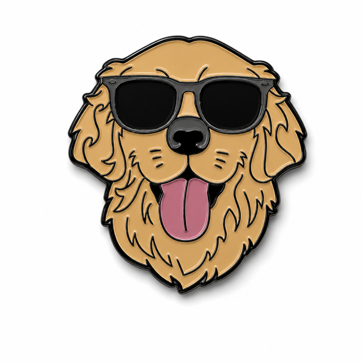 Cool Golden Retriever Metal Phone Sticker With 3M Sticky Backing
