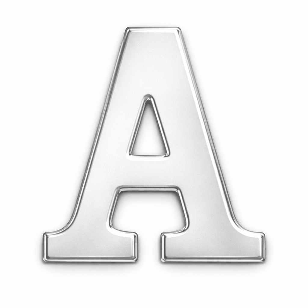Silver Letter A Metal Phone Sticker With 3M Sticky Backing - StickyPins