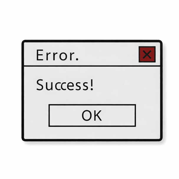 Error Success Pop - Up Metal Phone Sticker With 3M Sticky Backing - StickyPins
