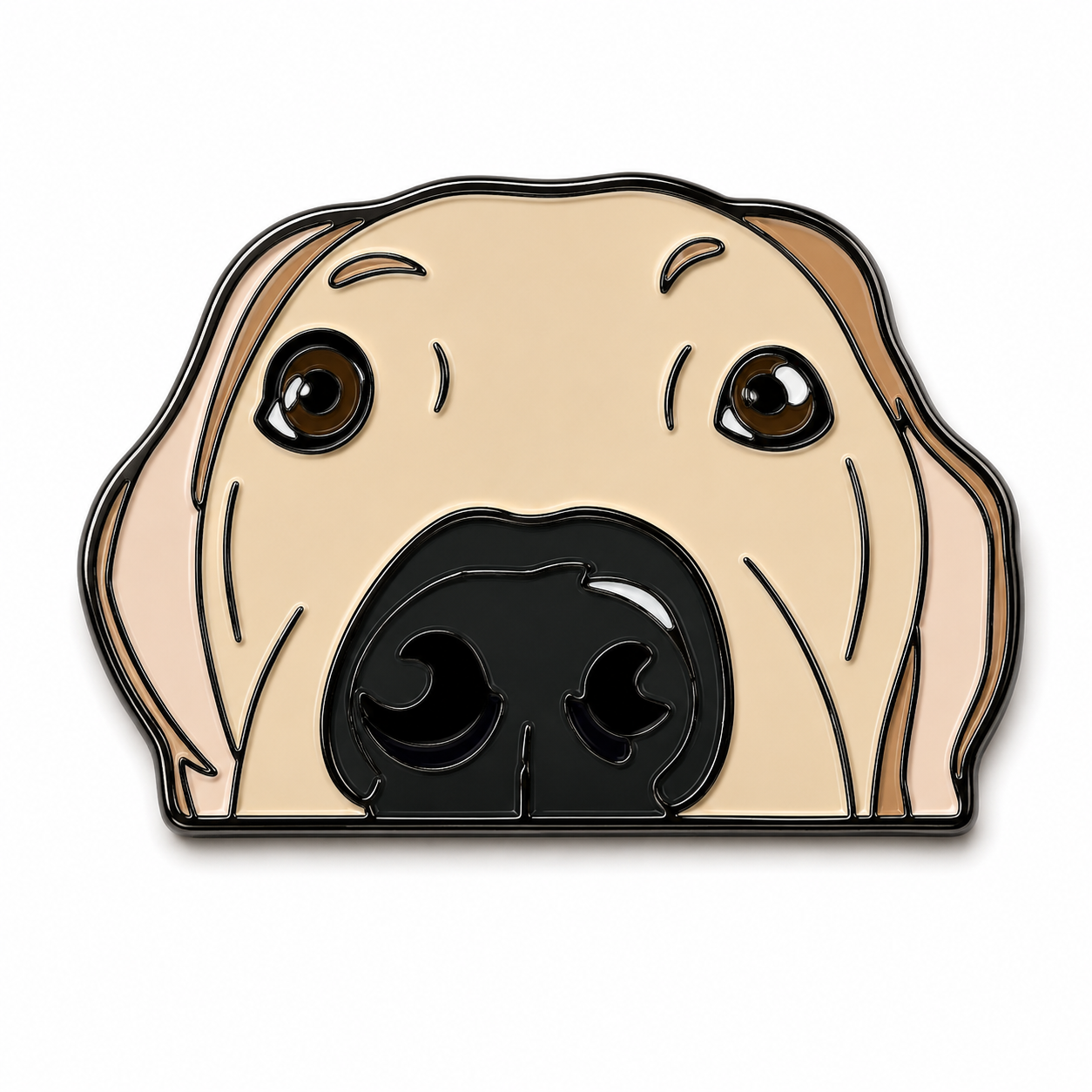 Yellow Labrador Peekaboo Metal Phone Sticker With 3M Sticky Backing