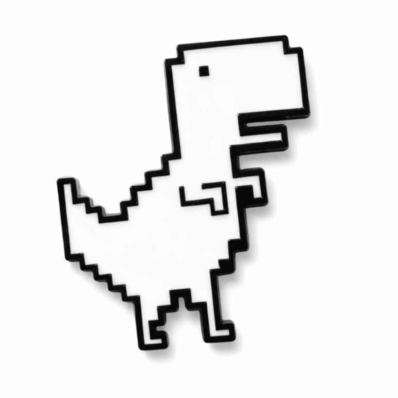 Pixel Dinosaur Metal Phone Sticker with 3M Sticky Backing - StickyPins