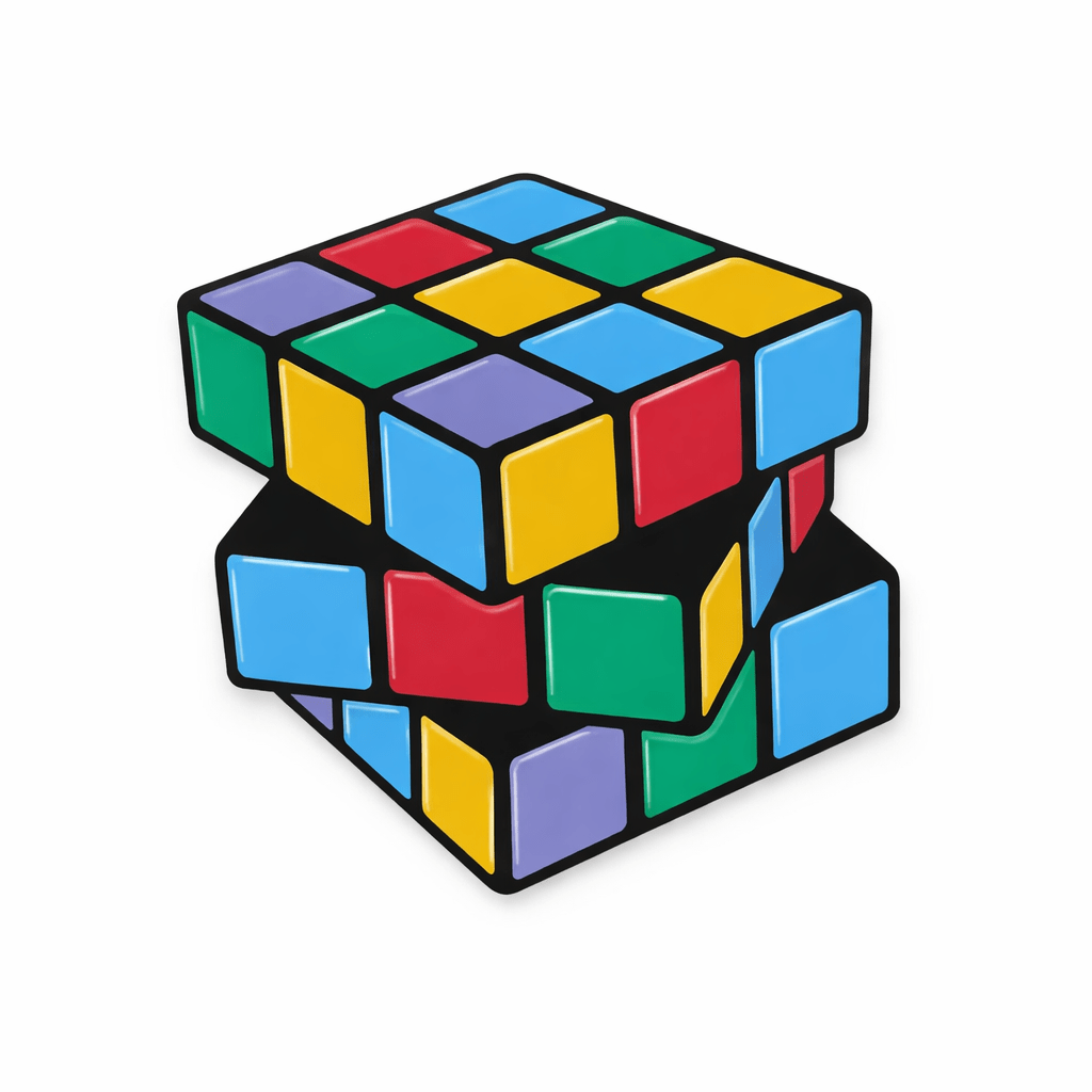 Rubik’s Cube Metal Phone Sticker With 3M Sticky Backing - StickyPins