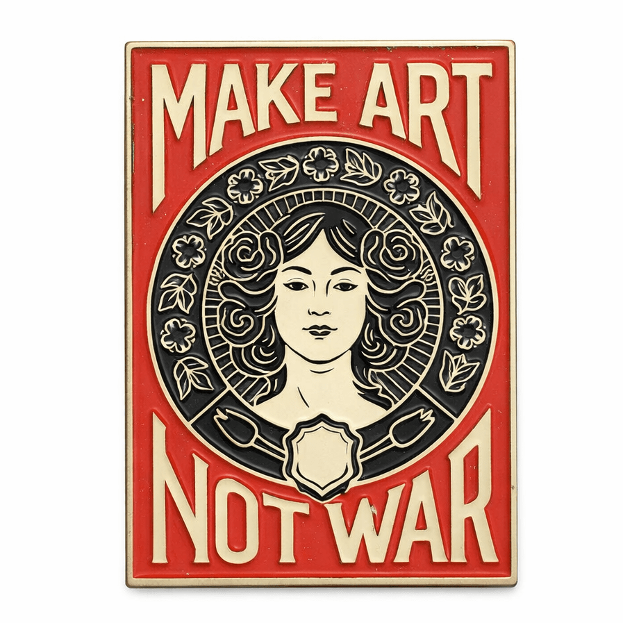 Make Art Not War Metal Phone Sticker with 3M Sticky Backing - StickyPins