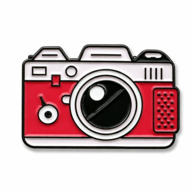 Retro Pink Camera Metal Phone Sticker With 3M Sticky Backing - StickyPins