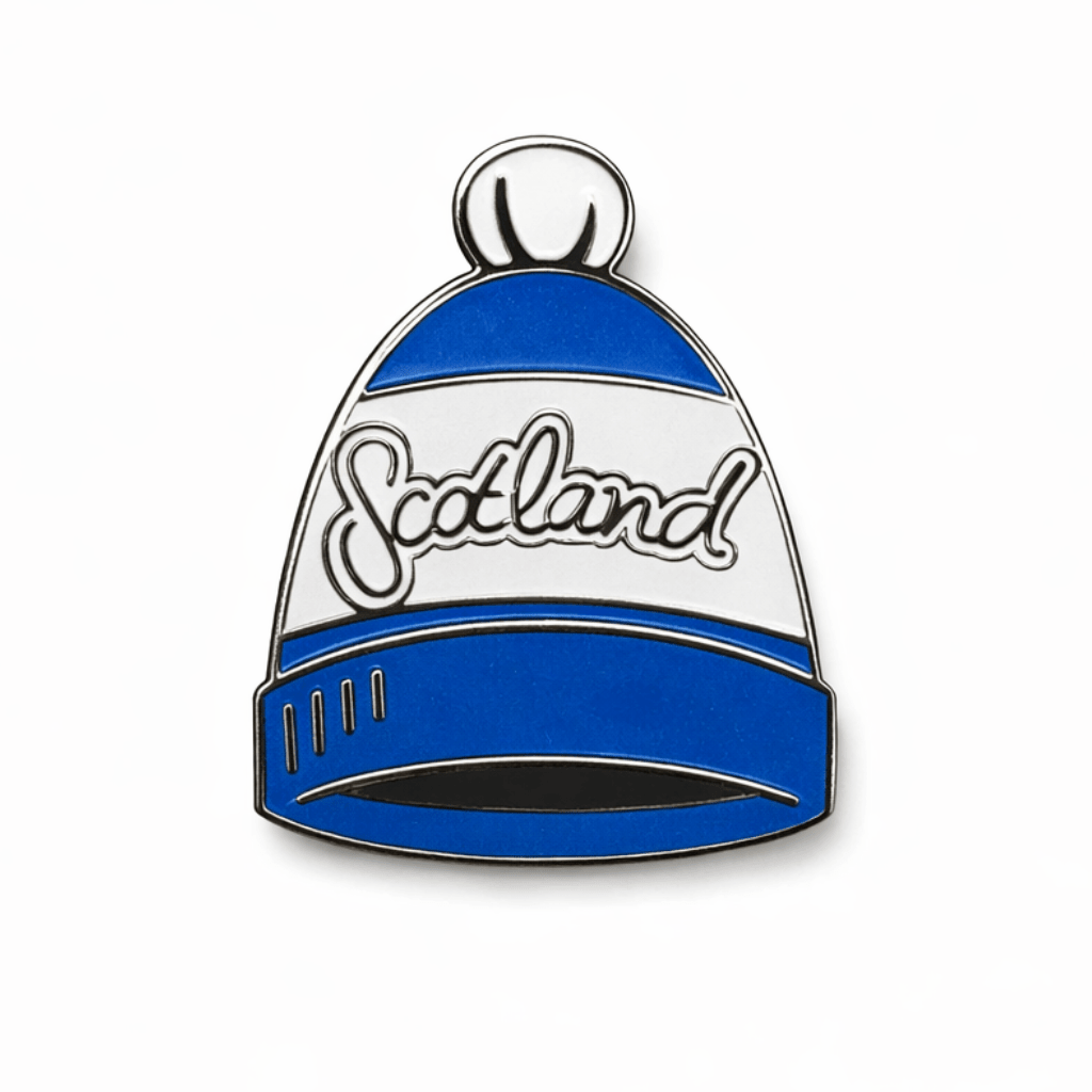 Scotland Bobble Hat Metal Phone Sticker with 3M Sticky Backing - StickyPins