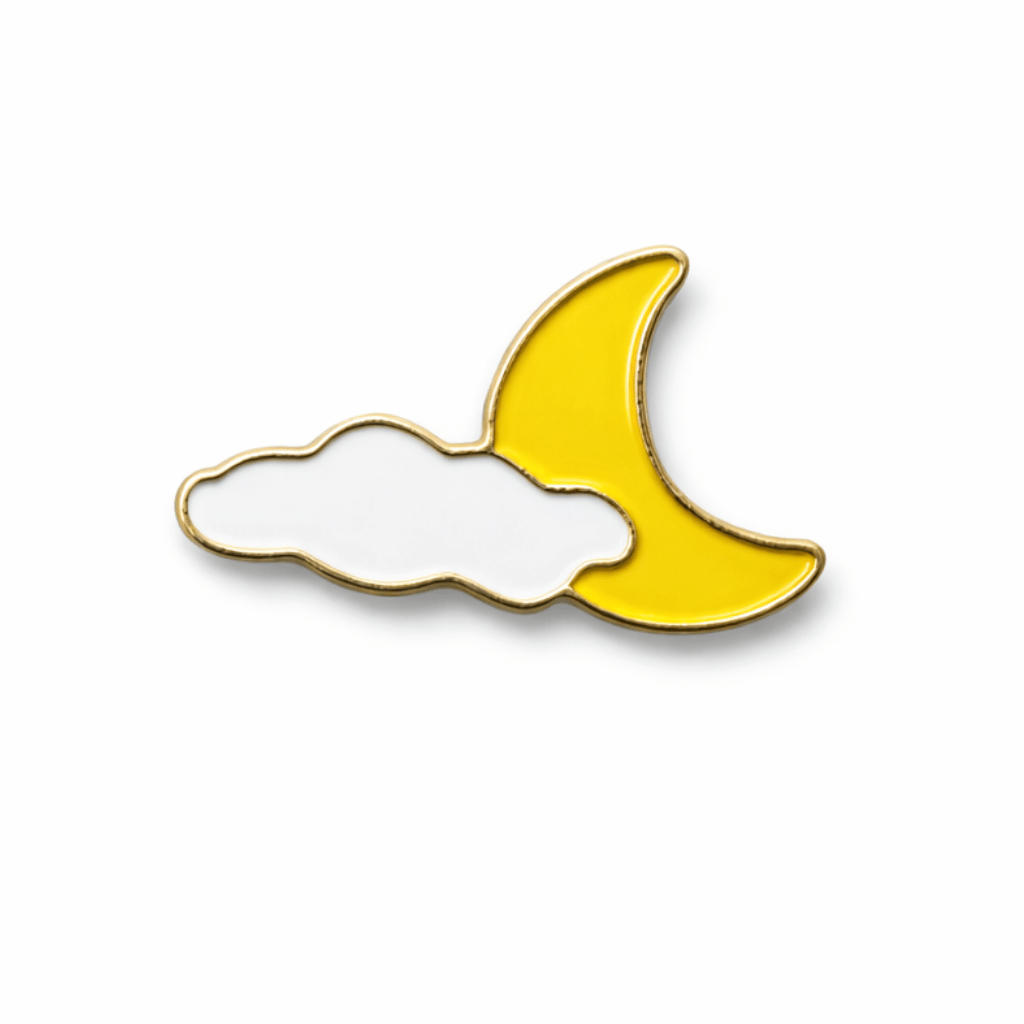 Crescent Moon and Cloud Metal Phone Sticker with 3M Sticky Backing - StickyPins