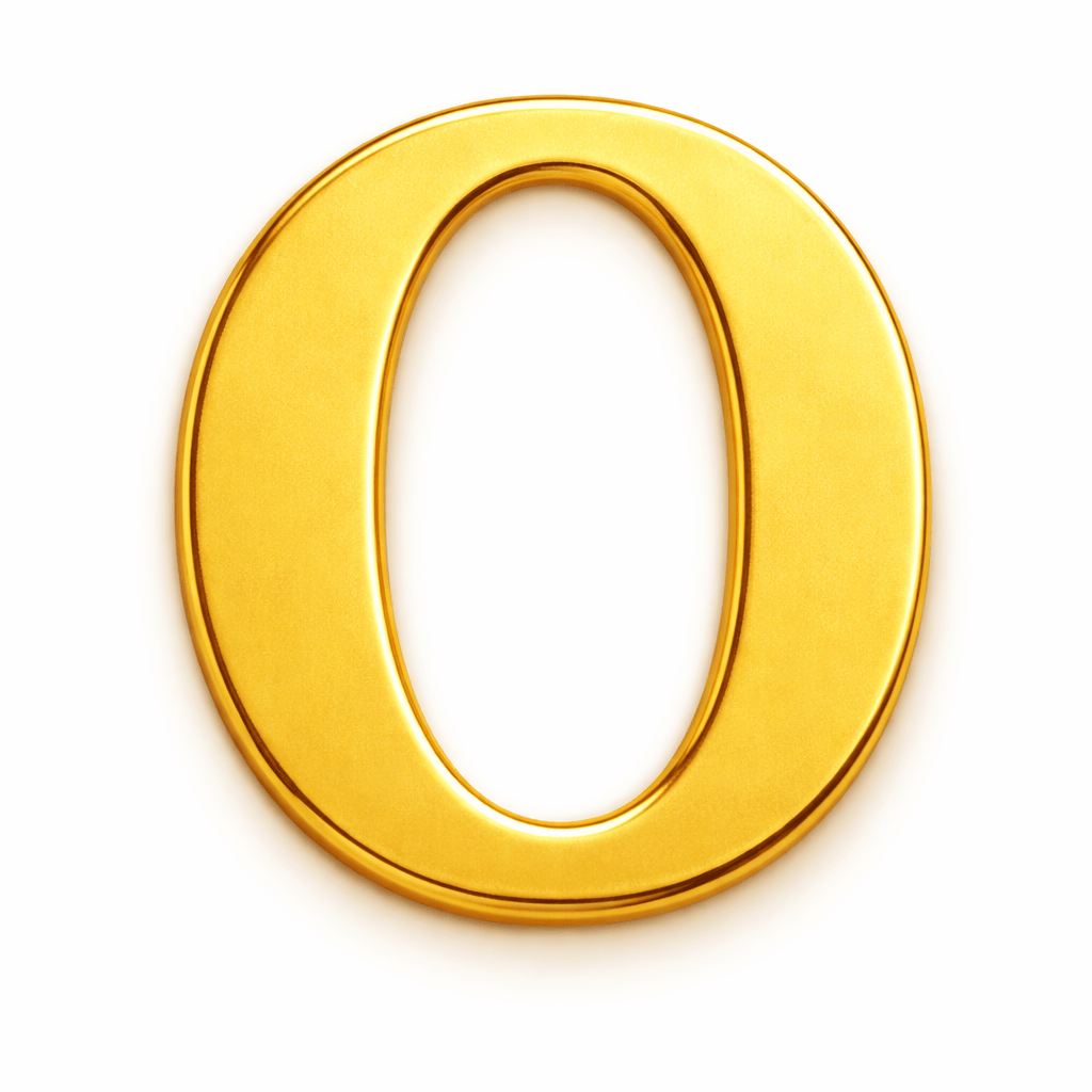 Gold Letter O Metal Phone Sticker With 3M Sticky Backing - StickyPins