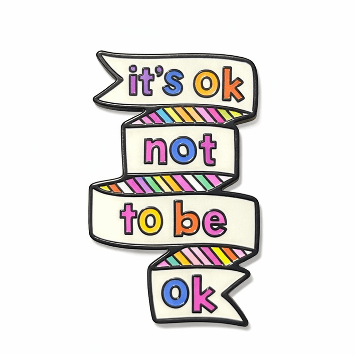 It's OK Not To Be OK Metal Phone Sticker with 3M Sticky Backing - StickyPins