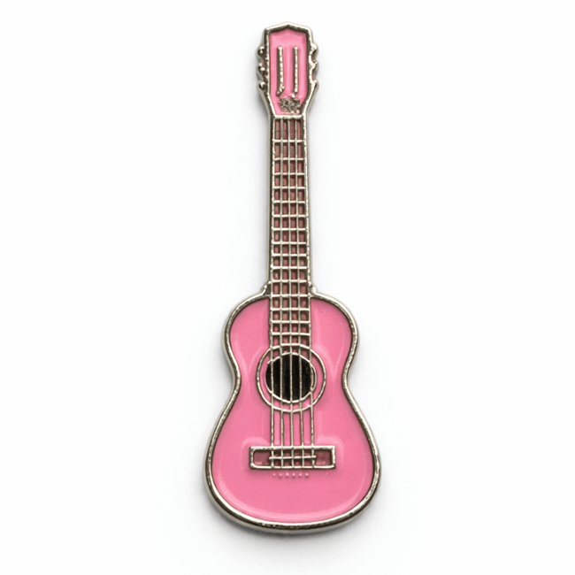 Pink Guitar Metal Phone Sticker with 3M Sticky Backing - StickyPins